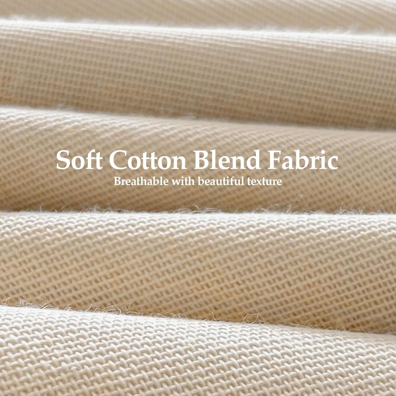Double-layer ruffled cotton and linen blackout curtain set (two pieces), lining temperature-regulating light-blocking fabric curtain, multi-hanging style curtain for bedroom and living room light sleep - Image 2